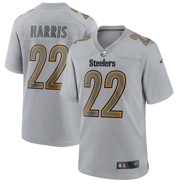 Grey Pittsburgh Steelers #22 Najee Harris Atmosphere Fashion Stitched Game Jersey - PSJ543