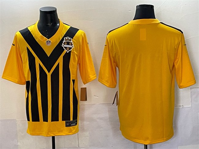 Gold Pittsburgh Steelers Blank 1933 Throwback Alternate Stitched Football Jersey - PSJ219