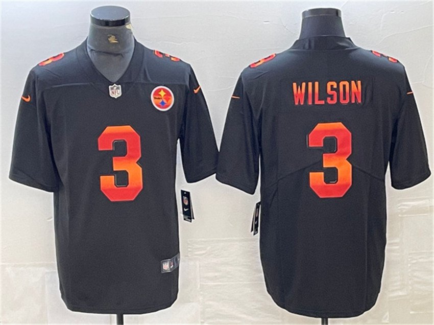 Black Pittsburgh Steelers #3 Russell Wilson Fashion Limited Stitched Jersey - PSJ492