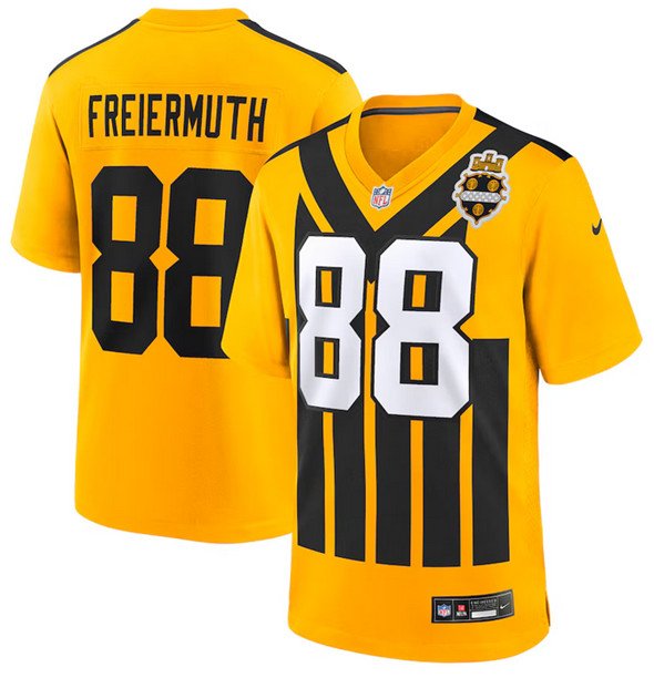 Gold Pittsburgh Steelers #88 Pat Freiermuth 1933 Throwback Alternate Football Stitched Football Game Jersey - PSJ605