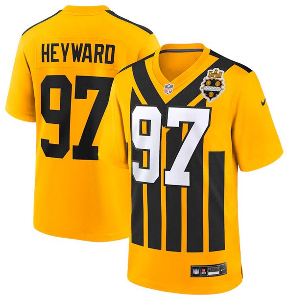 Gold Pittsburgh Steelers #97 Cameron Heyward 1933 Throwback Alternate Football Stitched Football Game Jersey - PSJ463