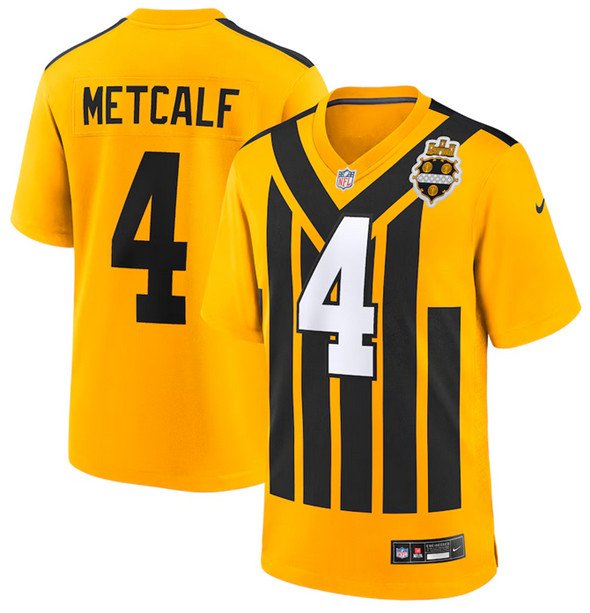 Gold Pittsburgh Steelers #4 DK Metcalf 1933 Throwback Alternate Football Stitched Football Game Jersey - PSJ631