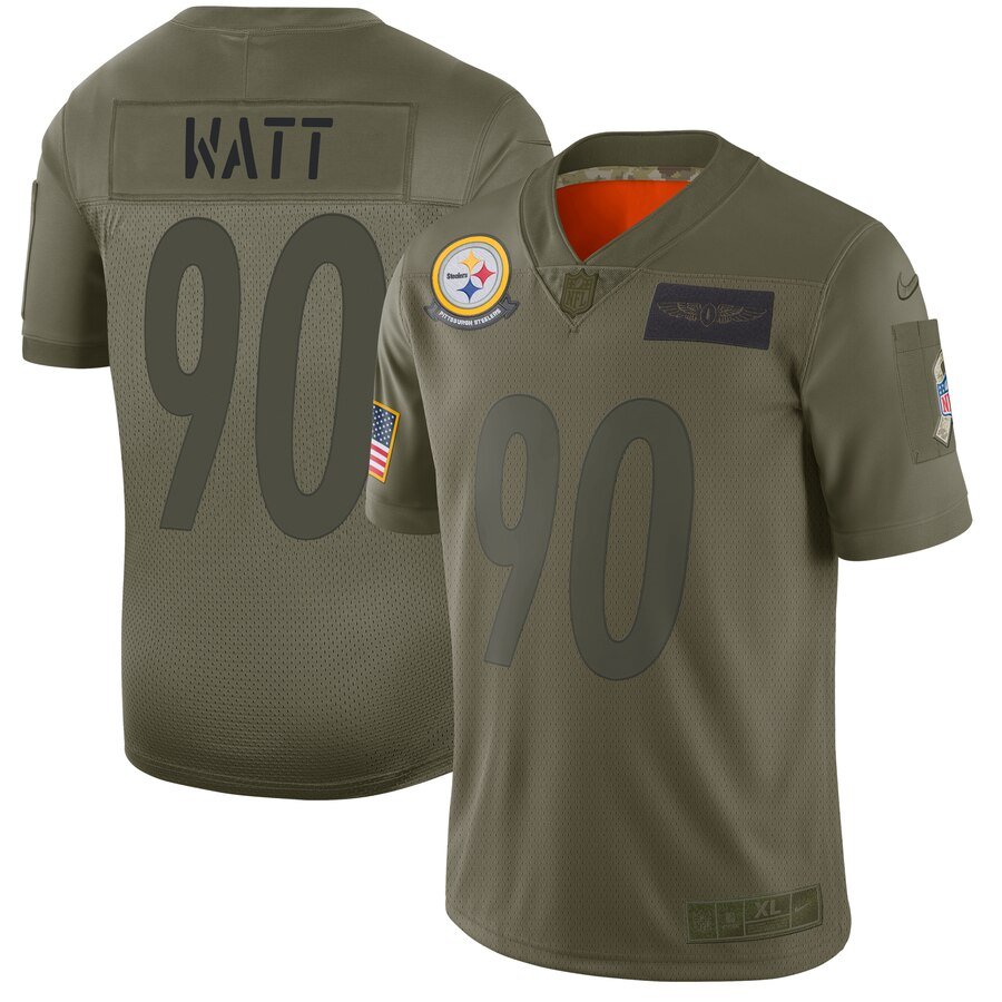 Nike Steelers #90 T.J. Watt Camo Stitched NFL Limited 2019 Salute To Service Jersey - PSJ540