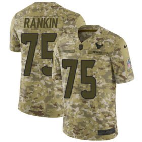 Nike Texans #75 Martinas Rankin Camo Stitched NFL Limited 2018 Salute To Service Jersey - HTJ389