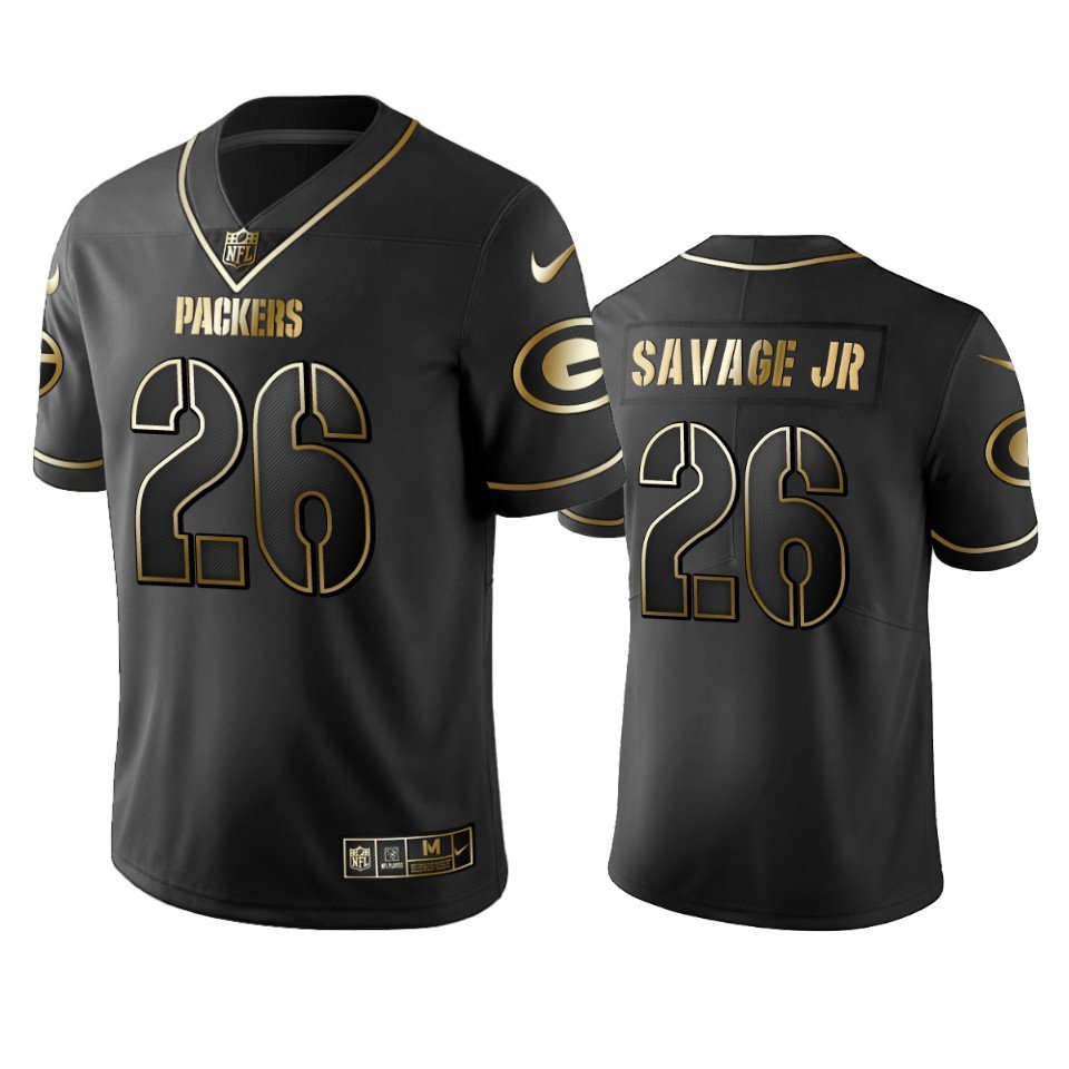 Packers #26 Darnell Savage Jr. Stitched NFL Vapor Untouchable Limited Black Golden Jersey - GBJ580