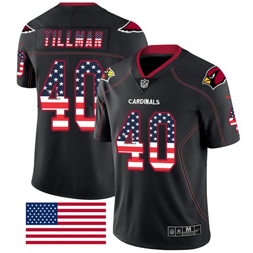 Nike Cardinals #40 Pat Tillman Black Stitched NFL Limited Rush USA Flag Jersey - ACJ149