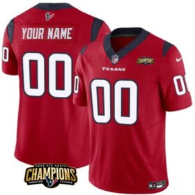 Red Houston Texans Active Player Custom 2023 F.U.S.E. AFC South Champions Patch Vapor Limited Stitched Football Jersey - HTJ41