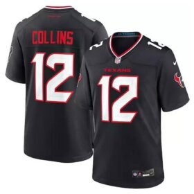 Navy Houston Texans #12 Nico Collins Stitched Game Jersey - HTJ224