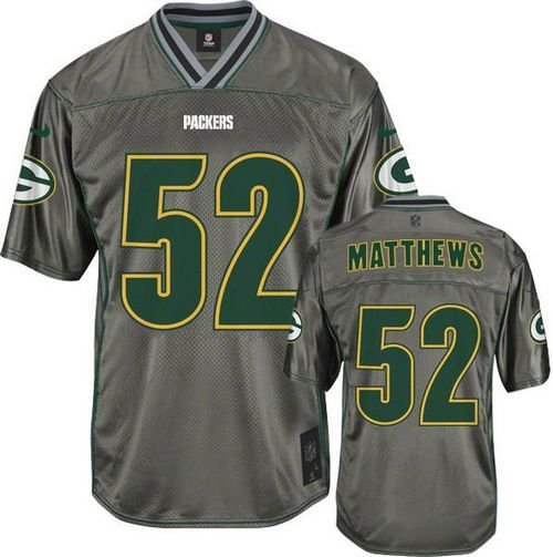 Nike Packers #52 Clay Matthews Grey Stitched NFL Elite Vapor Jersey - GBJ116