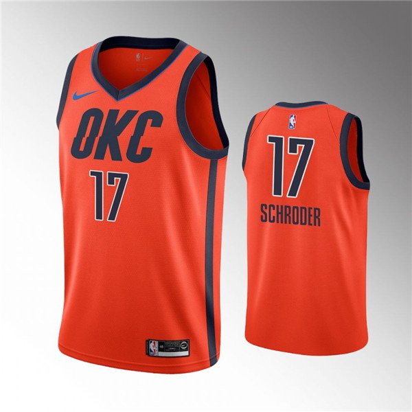 Orange Oklahoma City Thunder #17 Dennis Schroder Stitched Basketball Jersey - OKC54