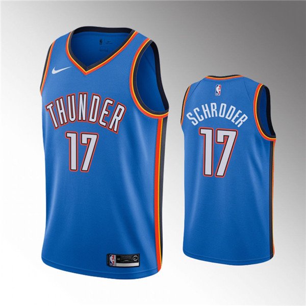 Blue Oklahoma City Thunder #17 Dennis Schroder Stitched Basketball Jersey - OKC65
