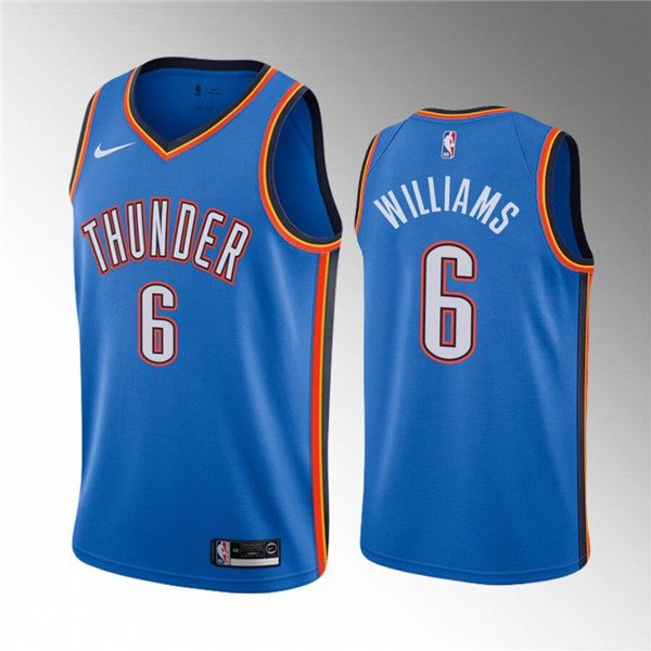 Blue Oklahoma City Thunder #6 Jaylin Williams Icon Edition Stitched Basketball Jersey - OKC02