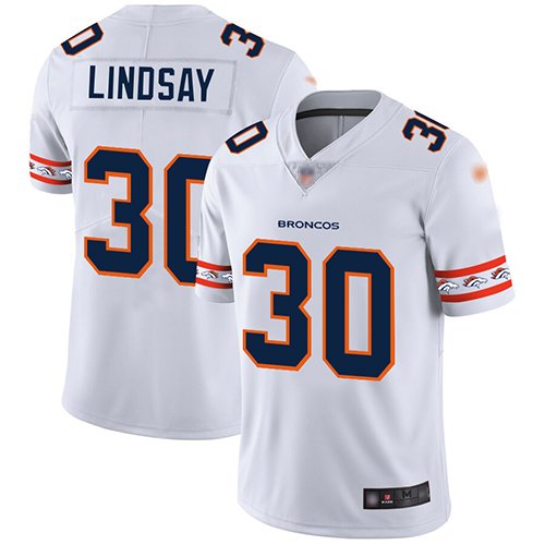 Nike Broncos #30 Phillip Lindsay White Stitched NFL Limited Team Logo Fashion Jersey