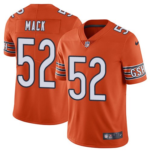 Nike Bears #52 Khalil Mack Orange Stitched NFL Limited Rush Jersey - CBJ144