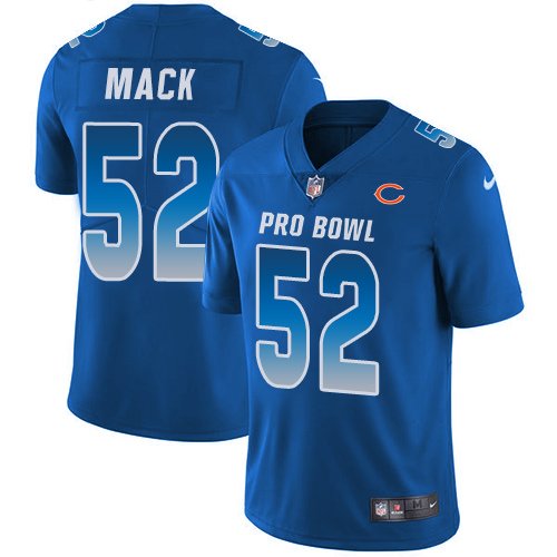 Nike Bears #52 Khalil Mack Royal Stitched NFL Limited NFC 2019 Pro Bowl Jersey - CBJ88