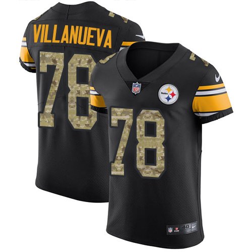 Nike Steelers #78 Alejandro Villanueva Black/Camo Stitched NFL Elite Jersey - PSJ30