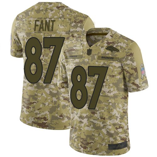 Nike Broncos #87 Noah Fant Camo Stitched NFL Limited 2018 Salute To Service Jersey