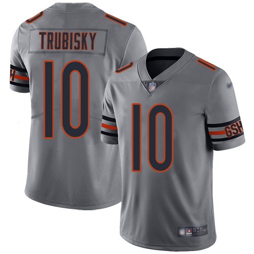Nike Bears #10 Mitchell Trubisky Silver Stitched NFL Limited Inverted Legend Jersey - CBJ610
