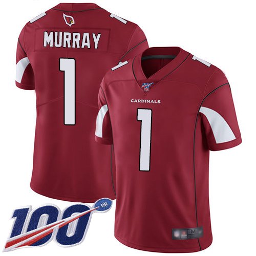 Nike Cardinals #1 Kyler Murray Red Team Color Stitched NFL 100th Season Vapor Limited Jersey - ACJ314