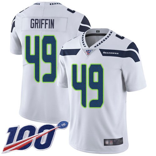 Nike Seahawks #49 Shaquem Griffin White Stitched NFL 100th Season Vapor Limited Jersey