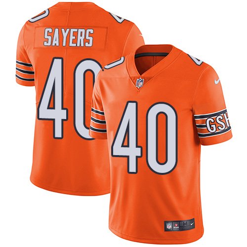 Nike Bears #40 Gale Sayers Orange Stitched NFL Limited Rush Jersey - CBJ204