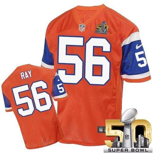 Broncos Orange #56 Shane Ray Throwback Super Bowl 50 Stitched NFL Elite Jersey