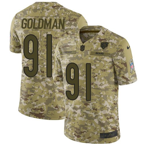 Nike Bears #91 Eddie Goldman Camo Stitched NFL Limited 2018 Salute To Service Jersey - CBJ89