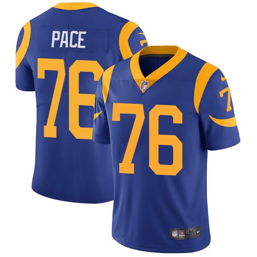 Nike Rams #76 Orlando Pace Royal Blue Alternate Stitched NFL Vapor Untouchable Limited Jersey - LAR474