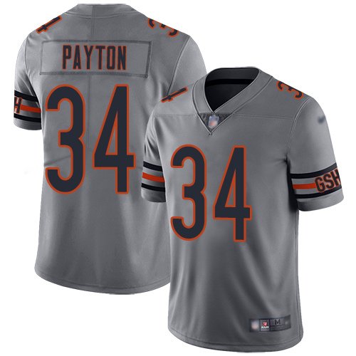Nike Bears #34 Walter Payton Silver Stitched NFL Limited Inverted Legend Jersey - CBJ438