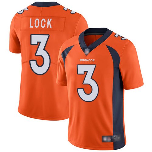 Nike Broncos #3 Drew Lock Orange Team Color Stitched NFL Vapor Untouchable Limited Jersey