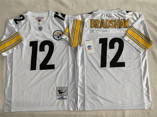 White Pittsburgh Steelers #12 Terry Bradshaw Stitched Football Jersey - PSJ409