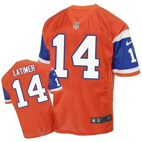 Nike Broncos #14 Cody Latimer Orange Throwback Stitched NFL Elite Jersey