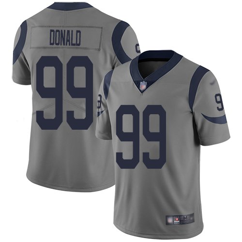Nike Rams #99 Aaron Donald Gray Stitched NFL Limited Inverted Legend Jersey - LAR480