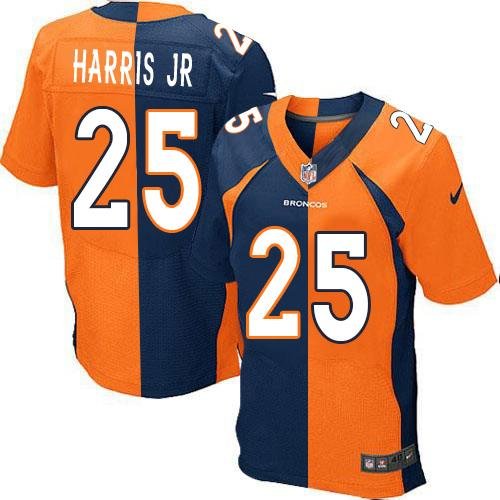 Nike Broncos #25 Chris Harris Jr Orange/Navy Blue Stitched NFL Elite Split Jersey