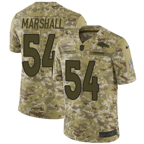 Nike Broncos #54 Brandon Marshall Camo Stitched NFL Limited 2018 Salute To Service Jersey