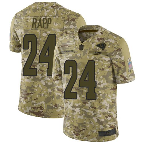Nike Rams #24 Taylor Rapp Camo Stitched NFL Limited 2018 Salute To Service Jersey - LAR154