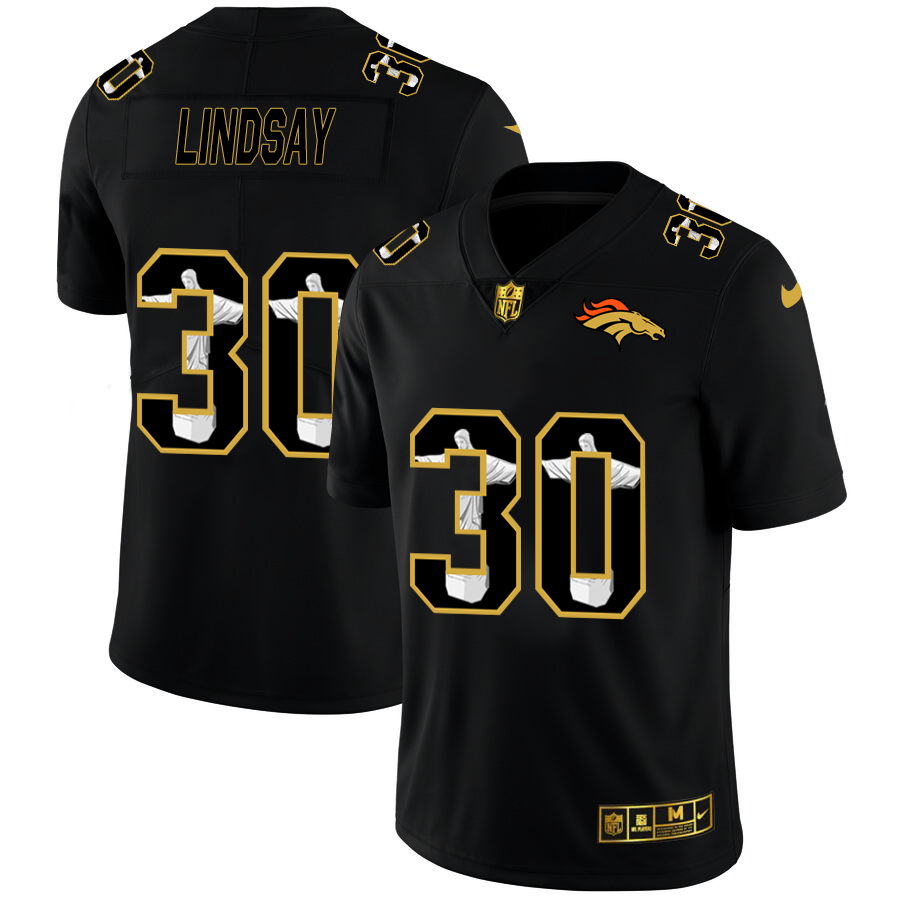 Denver Broncos #30 Phillip Lindsay Nike Carbon Black Vapor Cristo Redentor Limited NFL Jersey