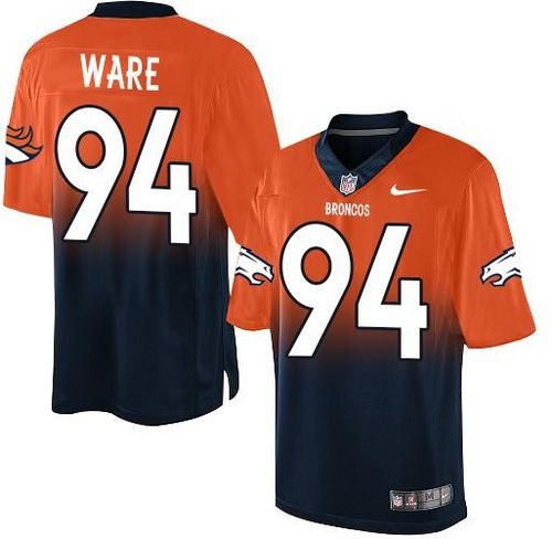 Nike Broncos #94 DeMarcus Ware Orange/Navy Blue Stitched NFL Elite Fadeaway Fashion Jersey