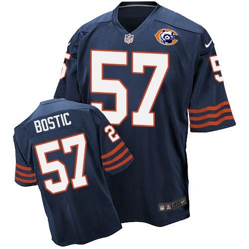 Nike Bears #57 Jon Bostic Navy Blue Throwback Stitched NFL Elite Jersey - CBJ619