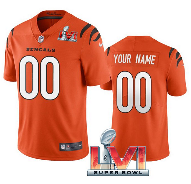 Orange Cincinnati Bengals ACTIVE PLAYER Custom 2022 Super Bowl LVI Vapor Limited Stitched Jersey - CCB243