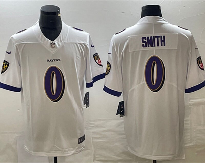 White Baltimore Ravens #0 Roquan Smith Vapor Untouchable Limited Football Jersey - BRJ359