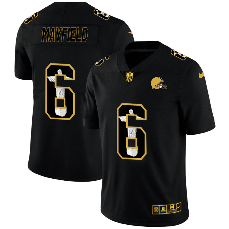 Cleveland Browns #6 Baker Mayfield Nike Carbon Black Vapor Cristo Redentor Limited NFL Jersey - CLB274