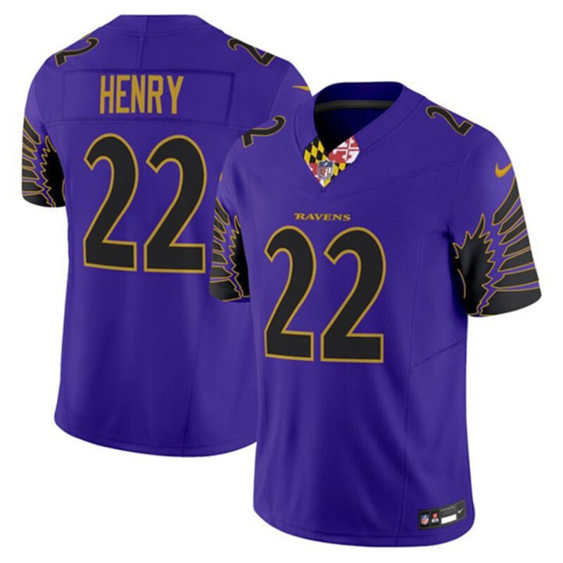 Purple Baltimore Ravens #22 Derrick Henry 2024 F.U.S.E. Vapor Limited Football Jersey - BRJ157
