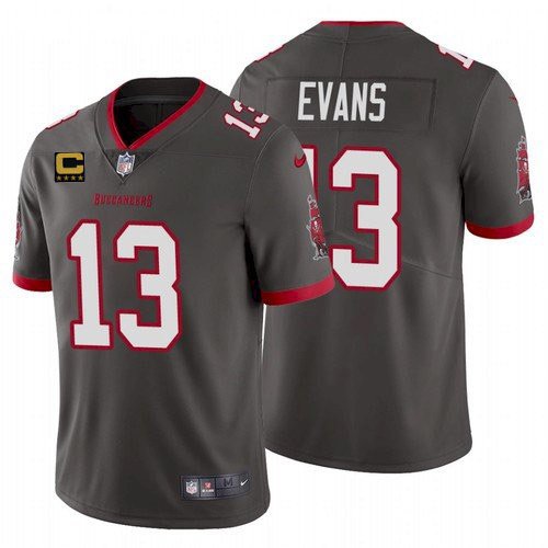 Grey Tampa Bay Buccaneers #13 Mike Evans 2022 With 4-Star C Patch Vapor Untouchable Limited Stitched Jersey - TBB05