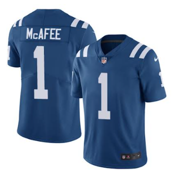 Blue Indianapolis Colts #1 Pat McAfee Vapor Limited Stitched Football Jersey - IDC201