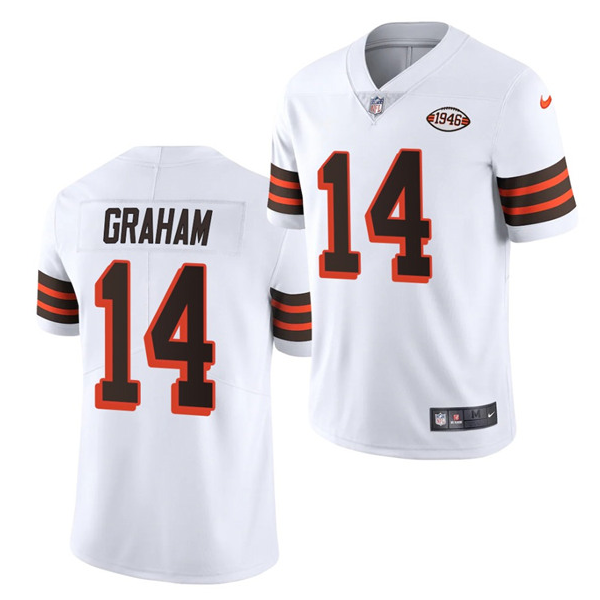 White Cleveland Browns #14 Otto Graham 1946 Collection Vapor Stitched Football Jersey - CLB180