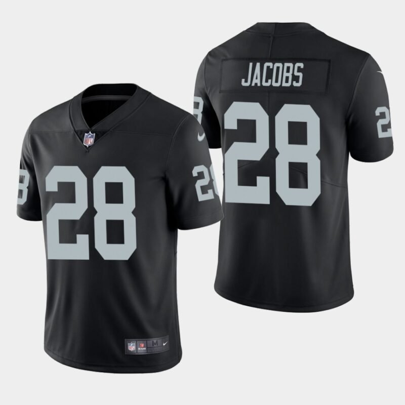 Oakland Raiders #28 Josh Jacobs Black Vapor Untouchable Limited Stitched NFL Jersey - LVR158