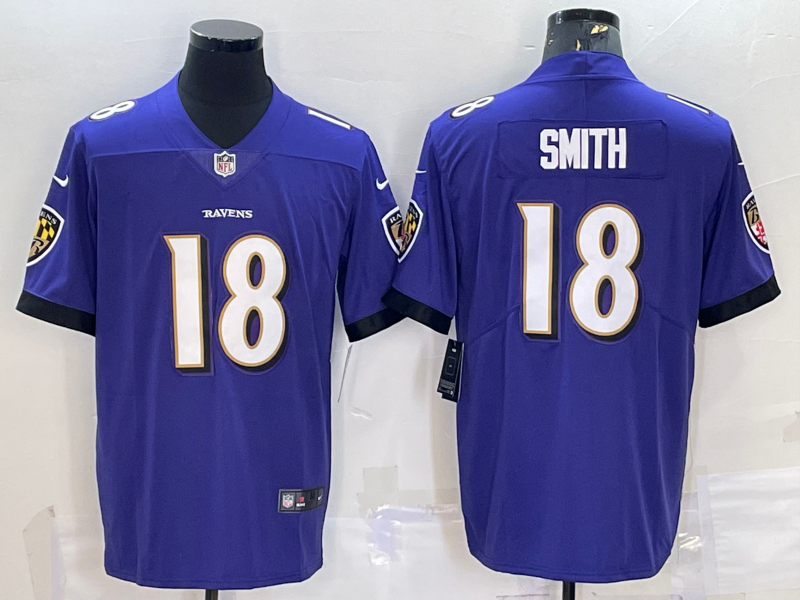 Purple Baltimore Ravens #18 Roquan Smith Vapor Untouchable Limited Stitched Jersey - BRJ330