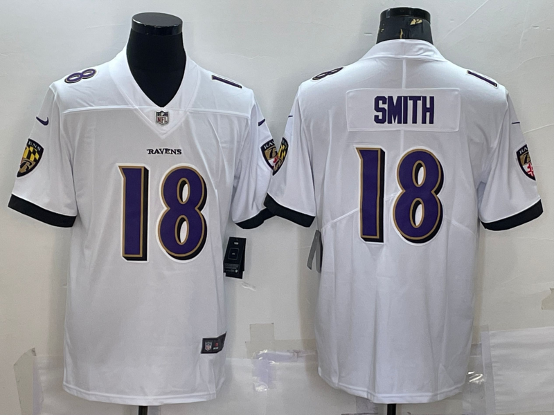 White Baltimore Ravens #18 Roquan Smith Vapor Untouchable Limited Stitched Jersey - BRJ26