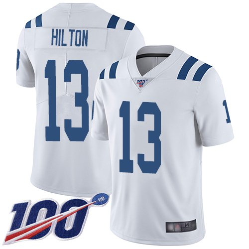 Nike Colts #13 T.Y. Hilton White Stitched NFL 100th Season Vapor Limited Jersey - IDC25